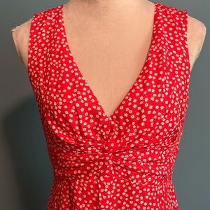 Rebecca Taylor Silk V-Neck Sleeveless Orange Dress w/floral print NWT Size 6